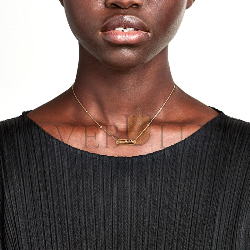 Mes1kaa baby move 18k rose gold necklace with d1am0nds